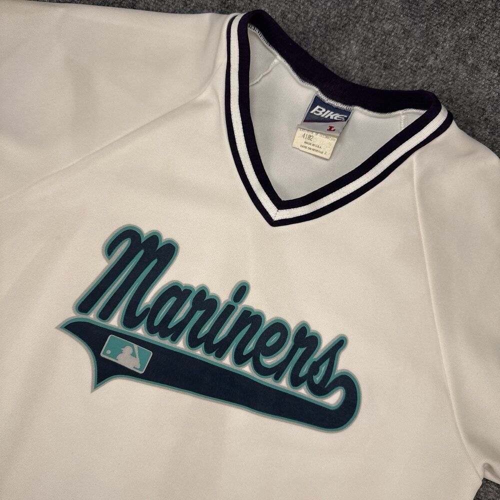 Vintage Bike Mlb Seattle Mariners Pullover Baseball Jersey Large USA